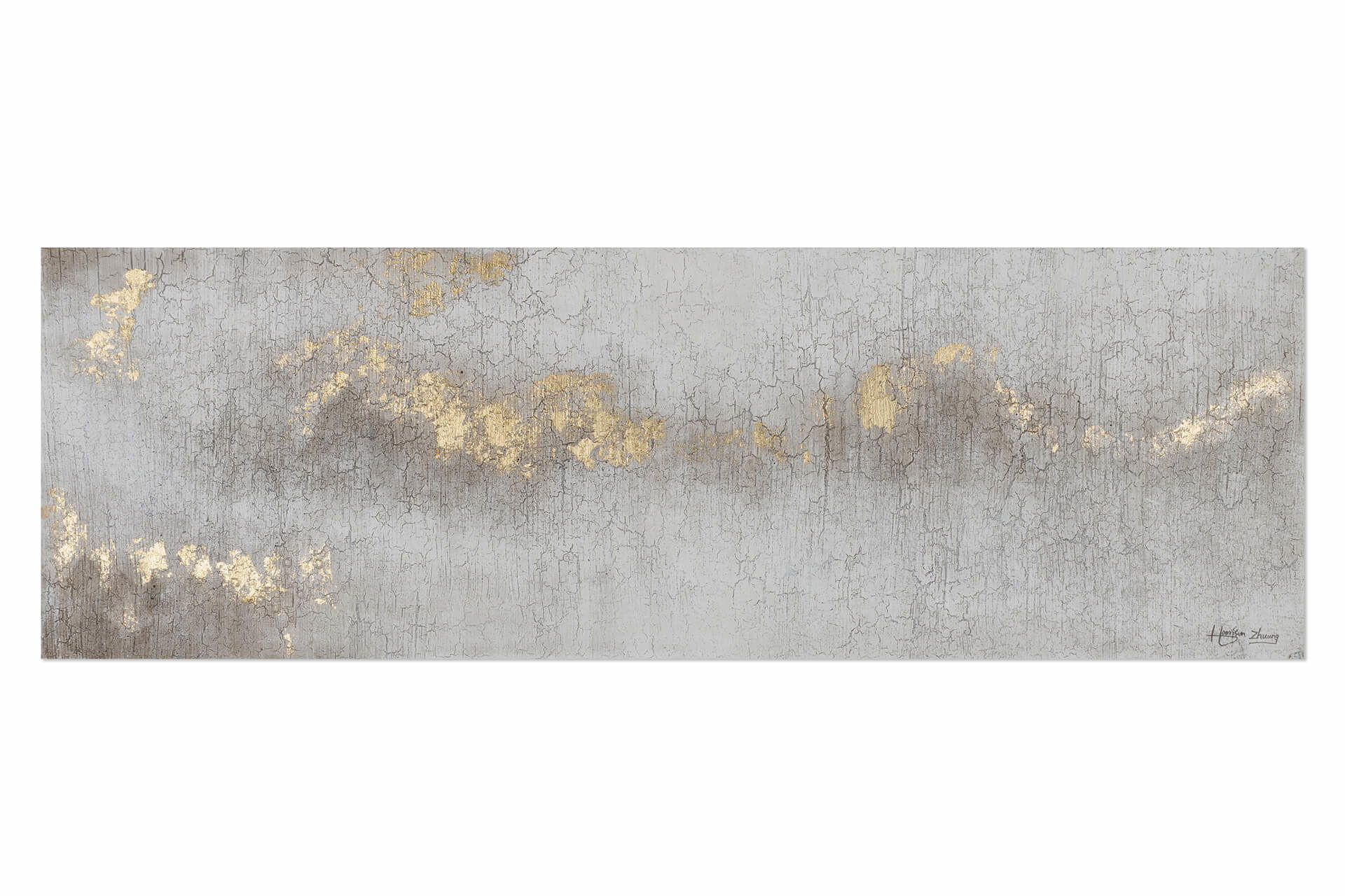 ACRYLBILD HANDGEMALT 150/50 cm - Grau, Holz/Textil (2.4/50cm) - KUNSTLOFT