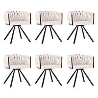 ESSZIMMERSTUHL 6er-Set drehbar Samt Beige mit Metallgestell - Beige, Metall (54/72/59.2cm) - Meubliv