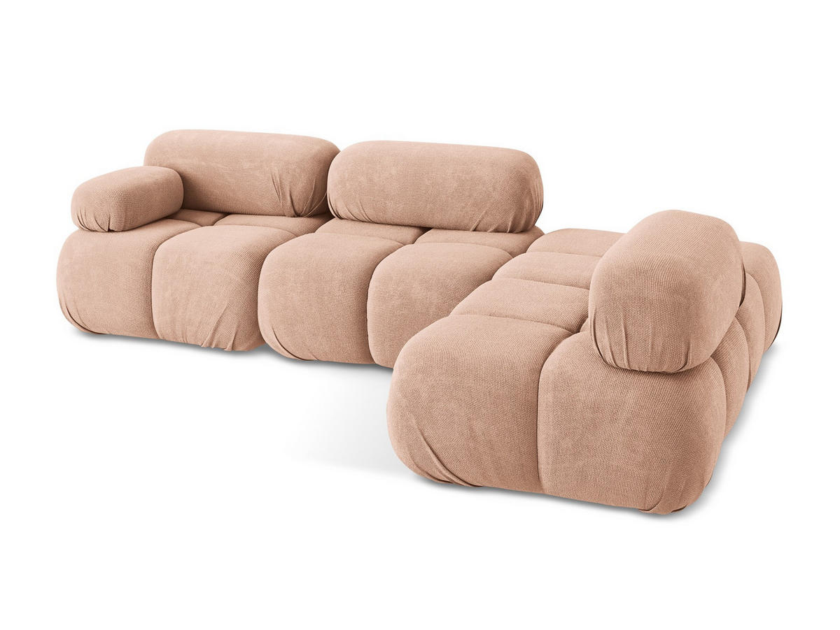 ECKSOFA Rechts Chenille Stoff Pink - Pink/Koralle, Kunststoff/Textil (285/190cm) - Makamii