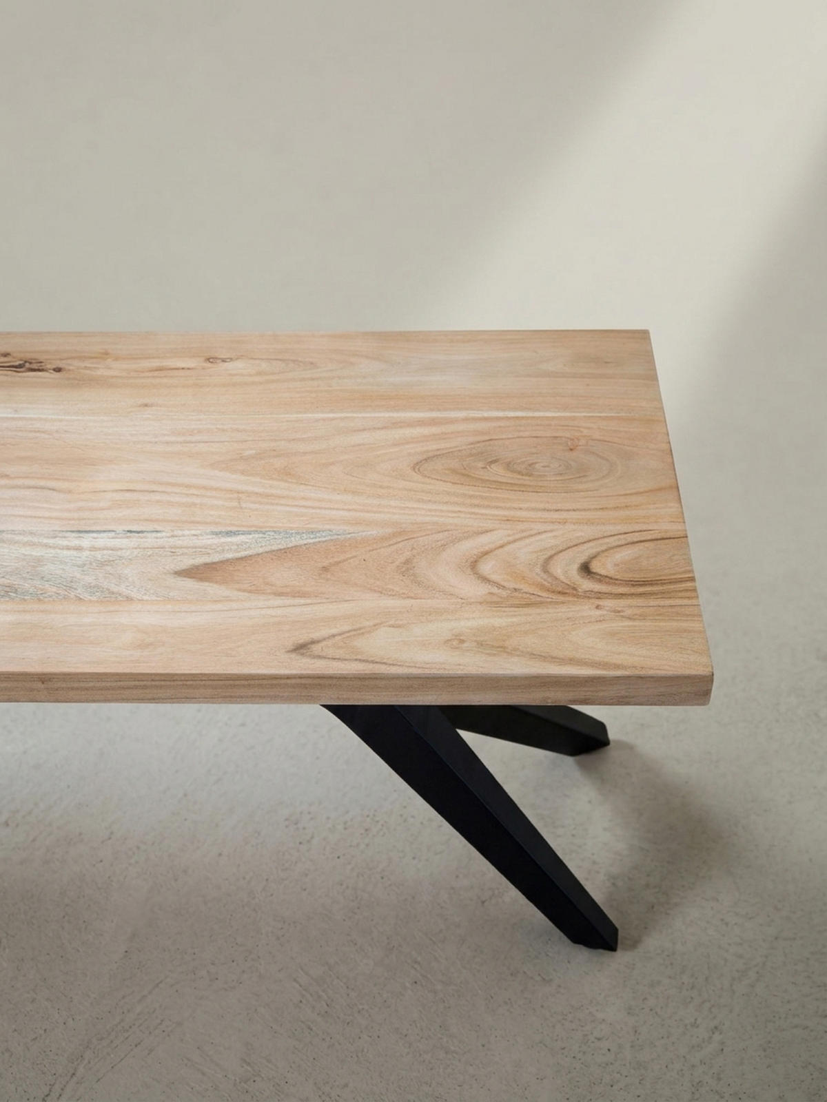 ESSZIMMERBANK Massivholz Metall Loft-Stil, Akazie 160x45x45 cm - Schwarz/Braun, Holz/Metall (160/45/45cm) - KADIMA DESIGN