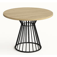 TISCH Sonoma Eiche Reo Metallbasis Rund 100 cm - Braun, Holzwerkstoff (100/100/76cm) - Sepro Meble
