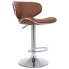 BARHOCKER Lederlook hellbraun - Hellbraun/Chromfarben, Textil/Metall (46/88/49cm) - CLP
