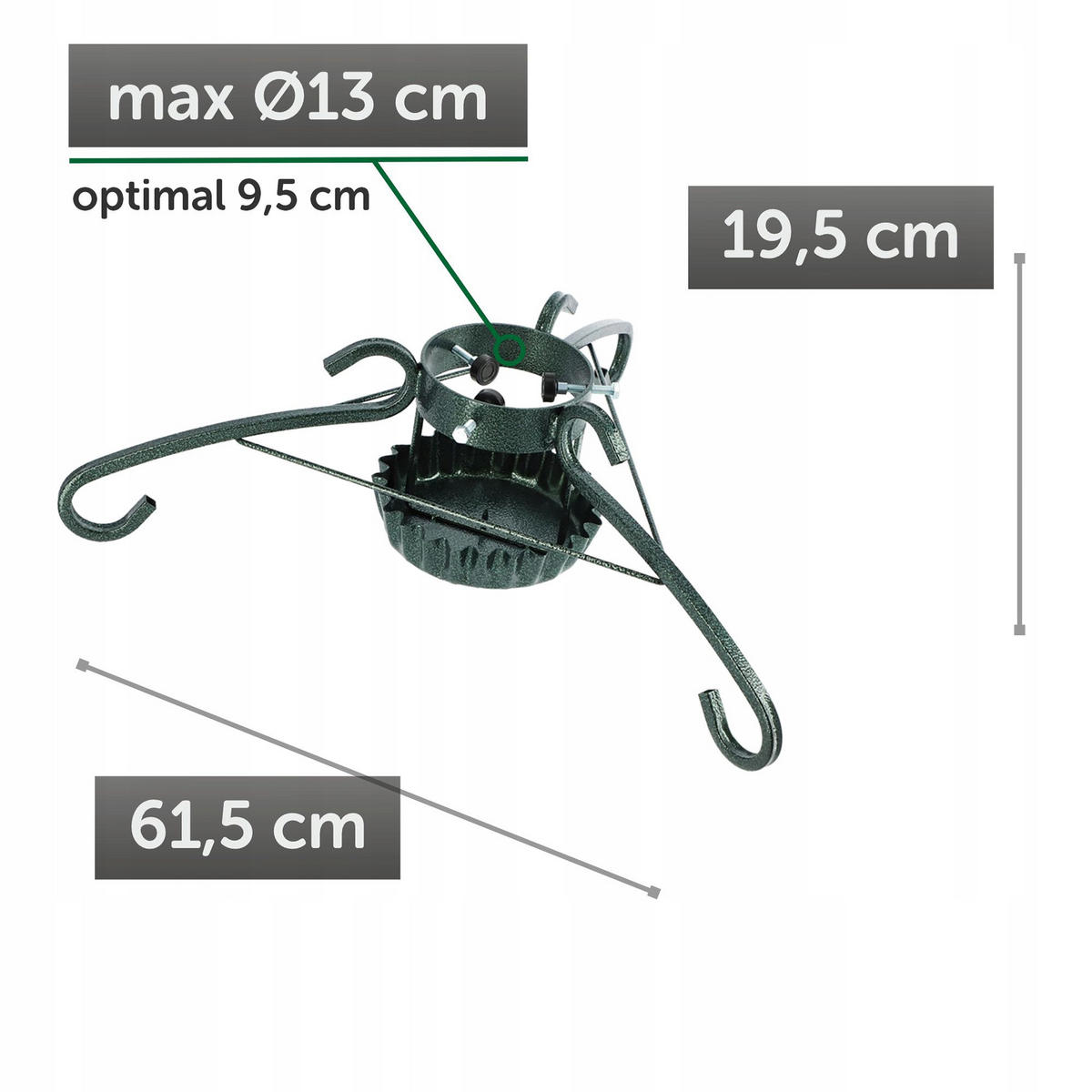 WEIHNACHTSBAUMSTÄNDER aus Stahl 61 cm, grün - Grün, Kunststoff/Metall (19.5cm) - KADAX