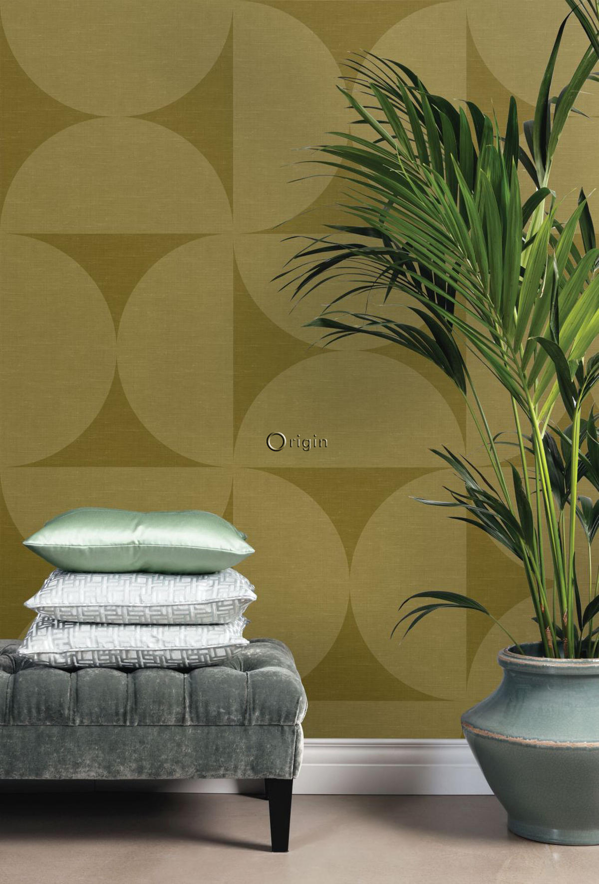 XXL-VLIESTAPETE Halbkreise 50 x 900 cm - Gelb, Papier (50/900cm) - Origin Wallcoverings