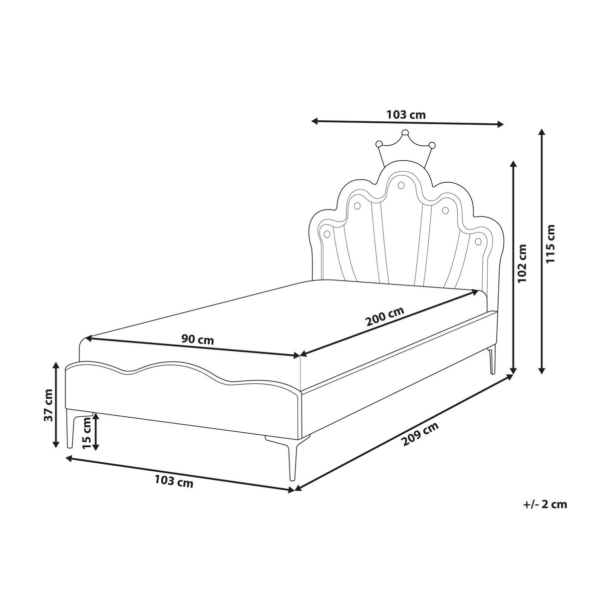 KINDERBETT 90x200 cm Weiß Rubian - Weiß, Textil (90/200cm) - Beliani