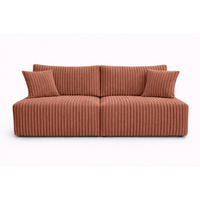 SOFA Mit Schlaffunktion Und Bettkasten, Cordstoff Tilia, Kupfer, BEST MINI - Orange, Holz (200/83/98cm) - Kaiser Möbel