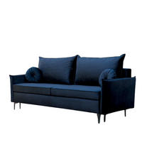 SCHLAFSOFA LEA, Sofa mit Schlaffunktion und Bettkasten, Farbe: Blau, Veloursstoff - Blau, Textil (215/96/94cm) - Sepro Meble