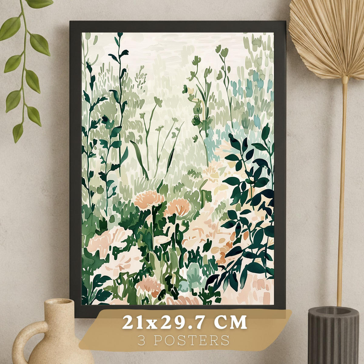 PLAKAT Sada 3 Les A3 Černý rám - černá, papír (29.7/1/42cm) - Nacnic