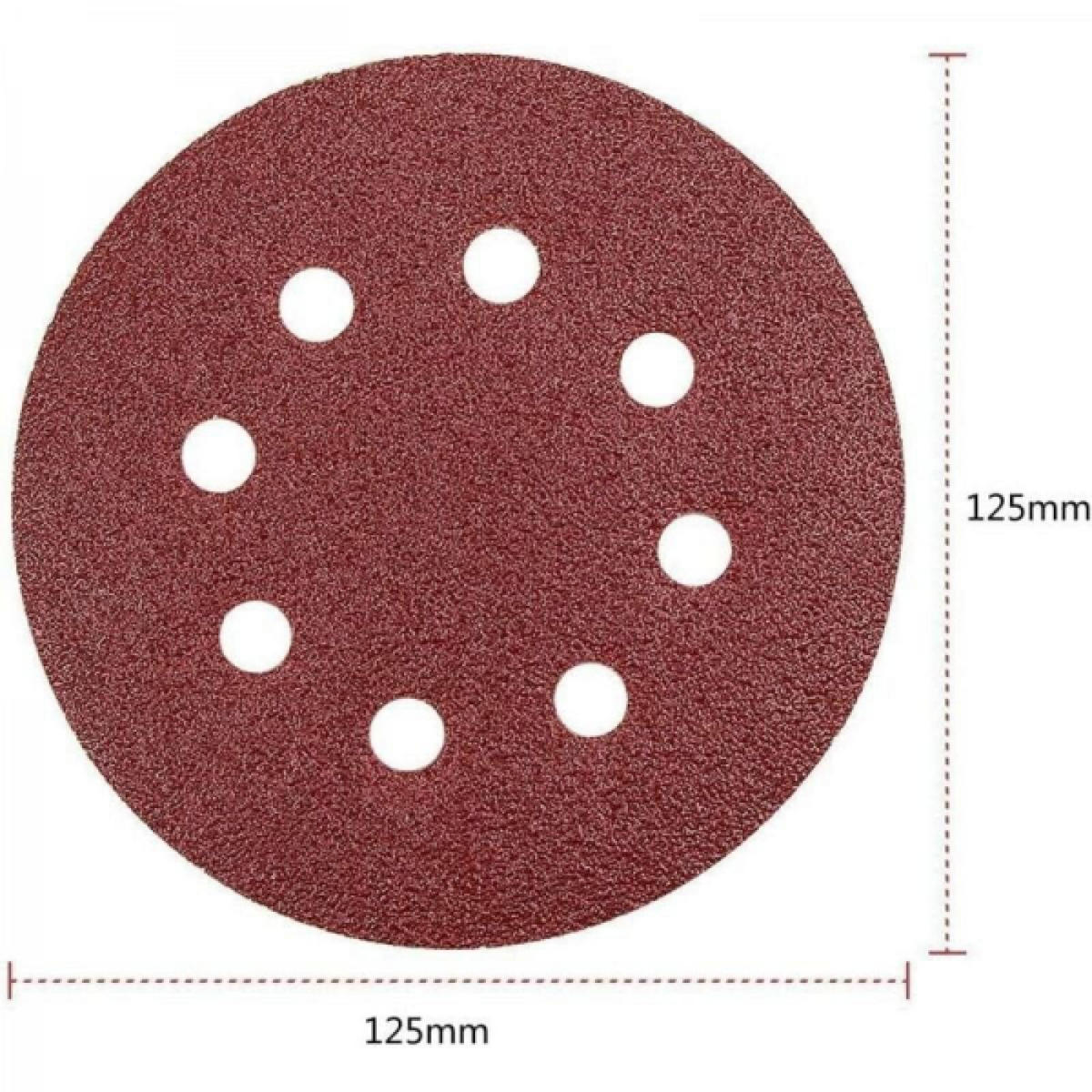 POLIERSCHEIBEN - zur Verwendung mit Schienenschleifern - 125 mm Durchmesser - 100 Scheiben, Körnung 60/80/100/120/240 Mesh. - Rot, Kunststoff (12.5/12.5/1cm) - DCA