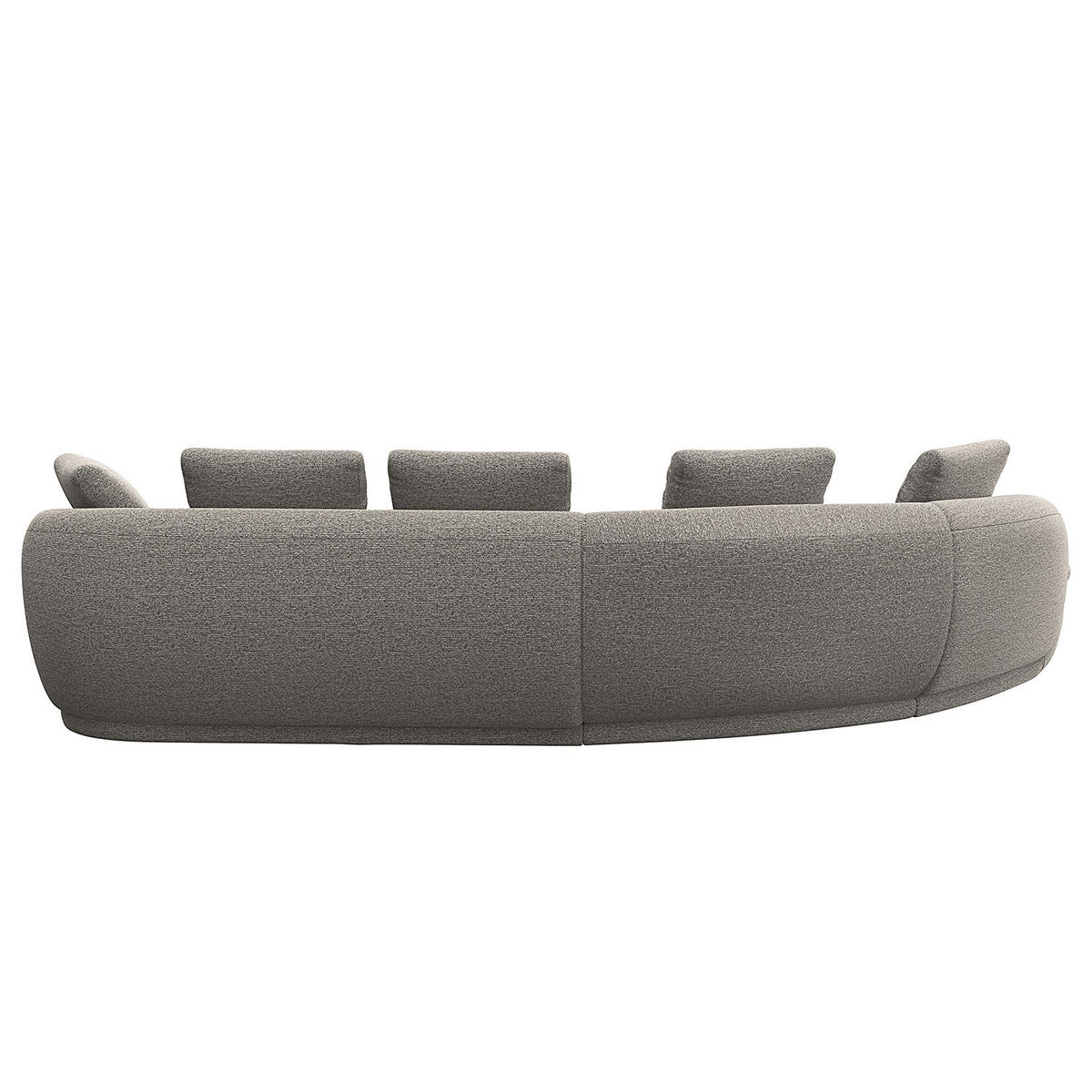 ECKSOFA mit Rundecke - Schwarz/Grau, Kunststoff/Textil (340/225cm) - home24