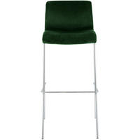 BARHOCKER Hope Samt 4-Fuß Chrom grün - Chromfarben/Grün, Textil/Metall (43/100/48cm) - TPFLiving