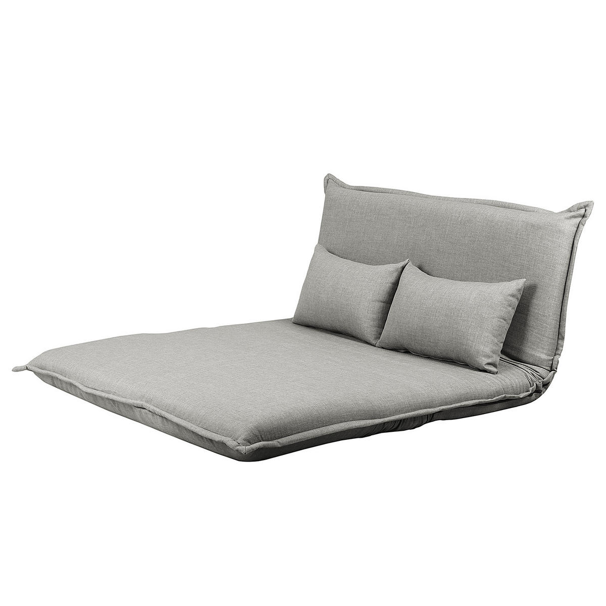 SCHLAFSOFA - Hellgrau/Schwarz, Textil/Metall (150/75/85cm) - home24