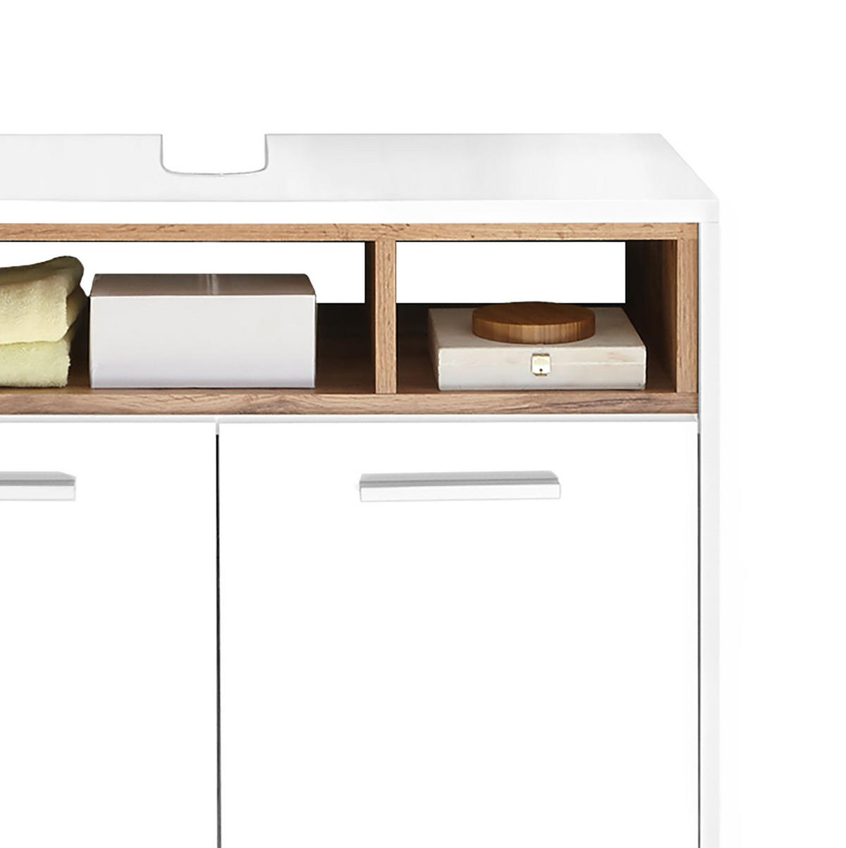 WASCHBECKENUNTERSCHRANK - Weiß, Holzwerkstoff (80/64/40cm) - home24