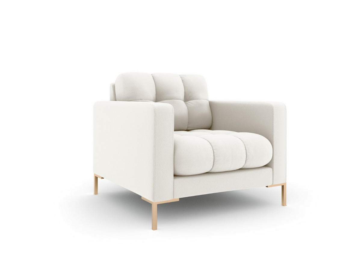 SESSEL Mamaia aus strukturiertem Stoff leichtes beige - Creme, Textil (92/75/87cm) - Micadoni