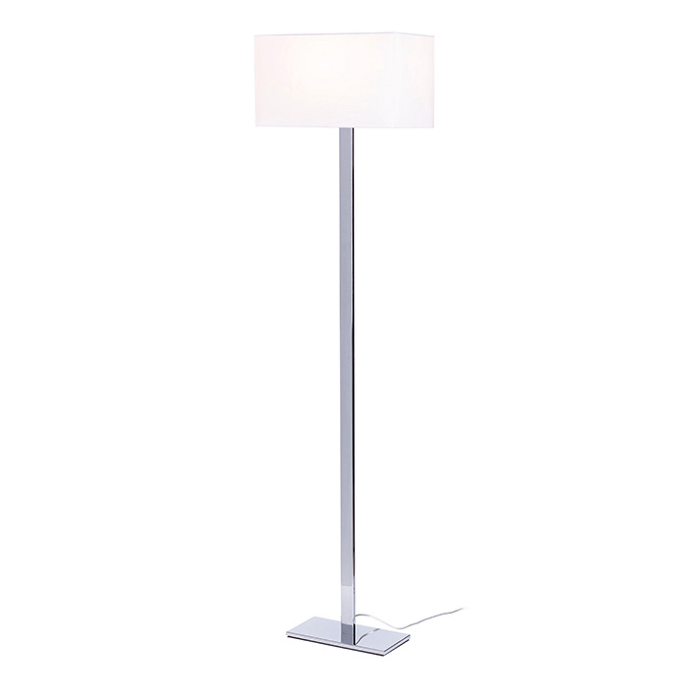 STEHLEUCHTE PLAZA Weiß Chrom 15 W - Weiß, Metall (40/22/160cm) - Rendl