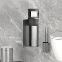 UNTERPUTZ-SCHRANKMODUL WC aus Edelstahl silber 60x20x14 cm - Silberfarben, Metall (14/60/20cm) - LuxeBath