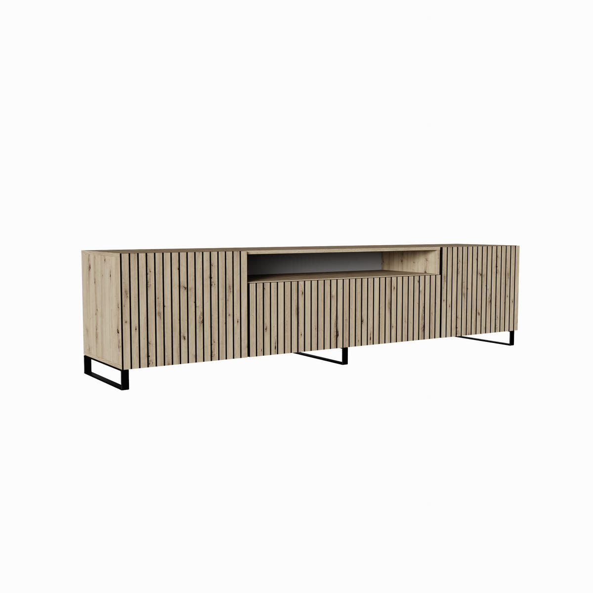 TV-SCHRANK CORA - Eiche Artisan, Holzwerkstoff (200/53/41cm) - Meblini