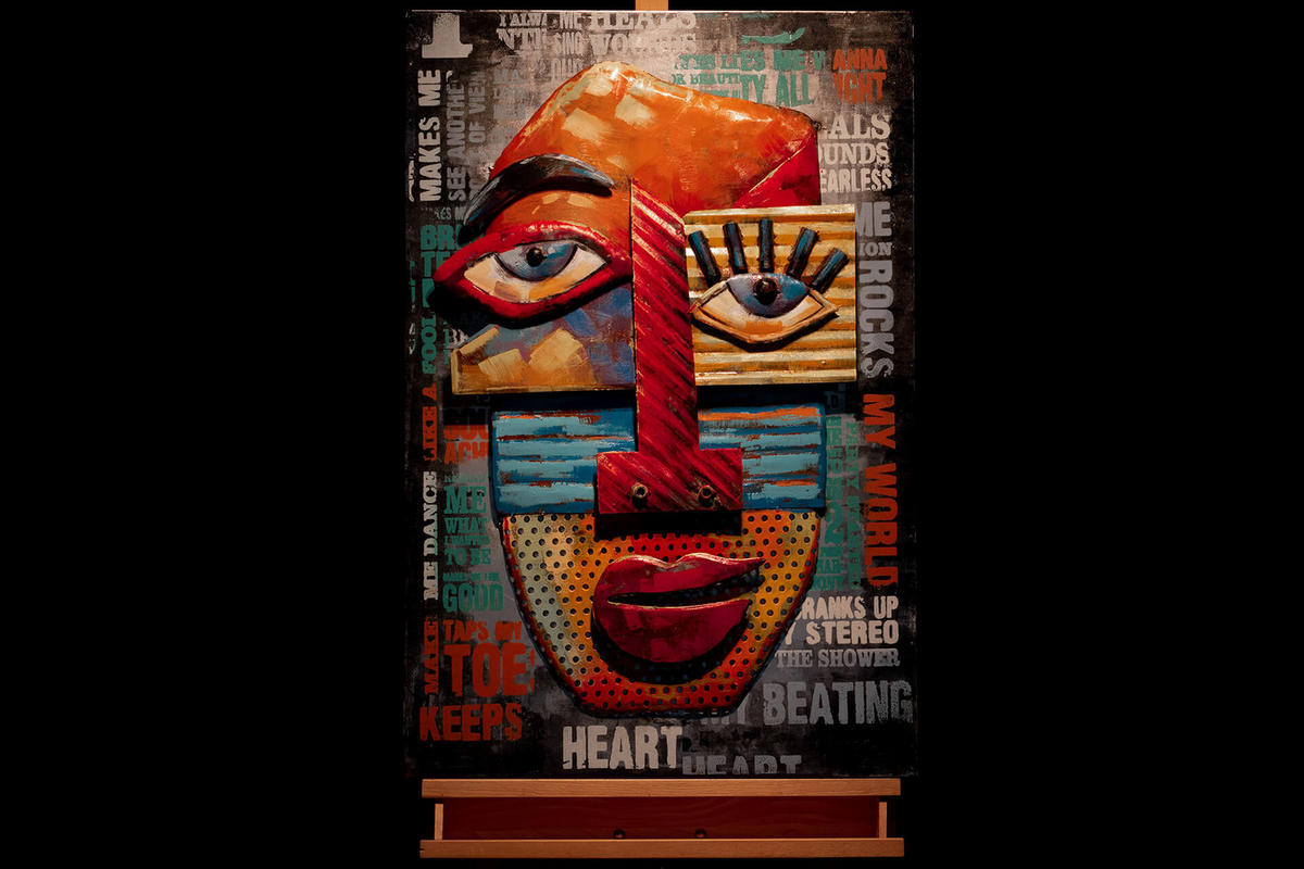 METALLBILD Bunt 60/90 cm - Multicolor, Metall (4.7/90cm) - KUNSTLOFT