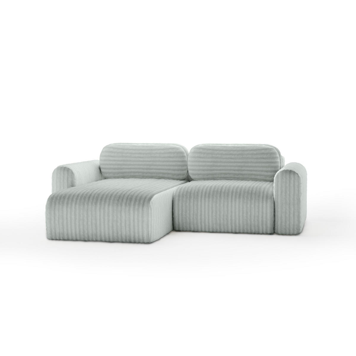 ECKSOFA mit Schlaffunktion Emmen Mini, Hellgrün - Hellgrün, Textil (246/100cm) - Fedve