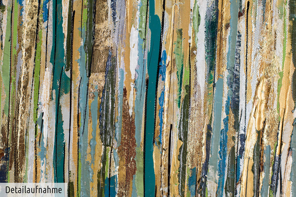 ACRYLBILD HANDGEMALT 80/80 cm - Grün, Holz/Textil (80/80cm) - KUNSTLOFT