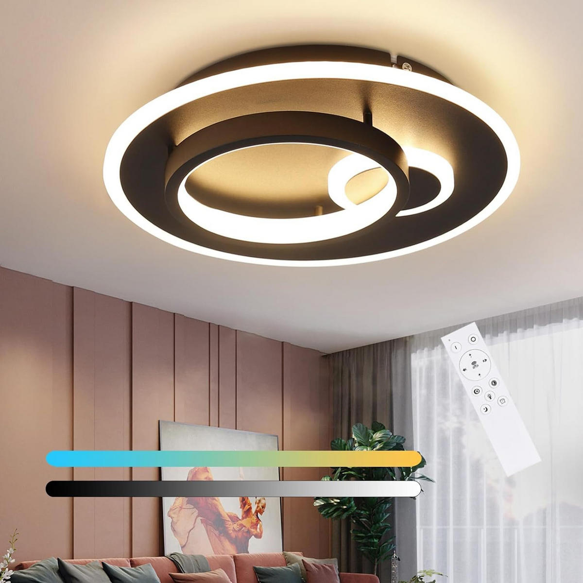 LED-DECKENLEUCHTE Peter 31 cm - Schwarz, Kunststoff (31/31/8.5cm) - Nettlife