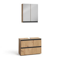 BADMÖBEL-SET Torren Artisan 2 Teile - Hellgrau, Holzwerkstoff (80/58/35cm) - Vicco