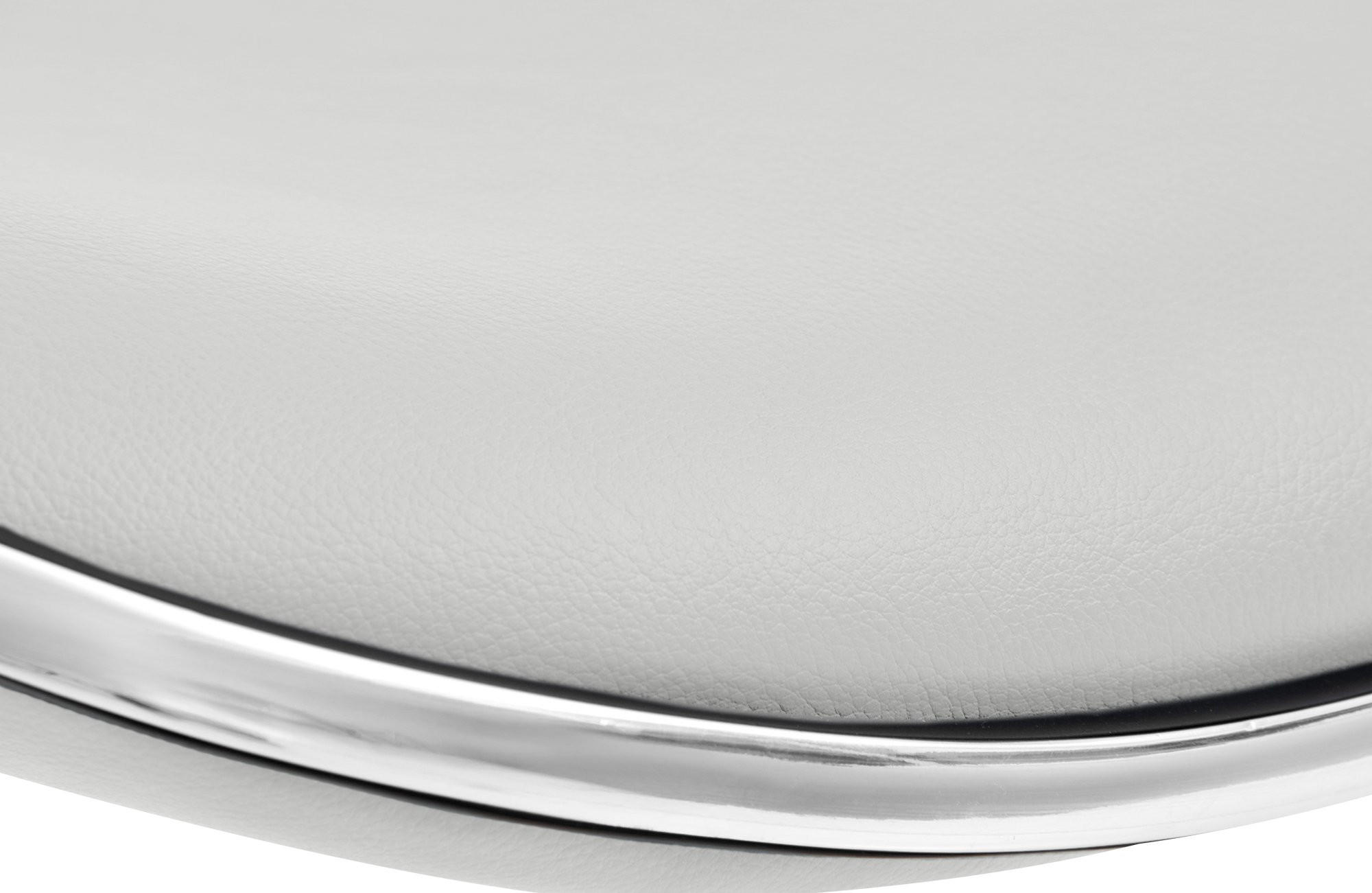 BARHOCKER Lederlook Weiß - Schwarz/Weiß, Textil/Metall (45/71/45cm) - CLP