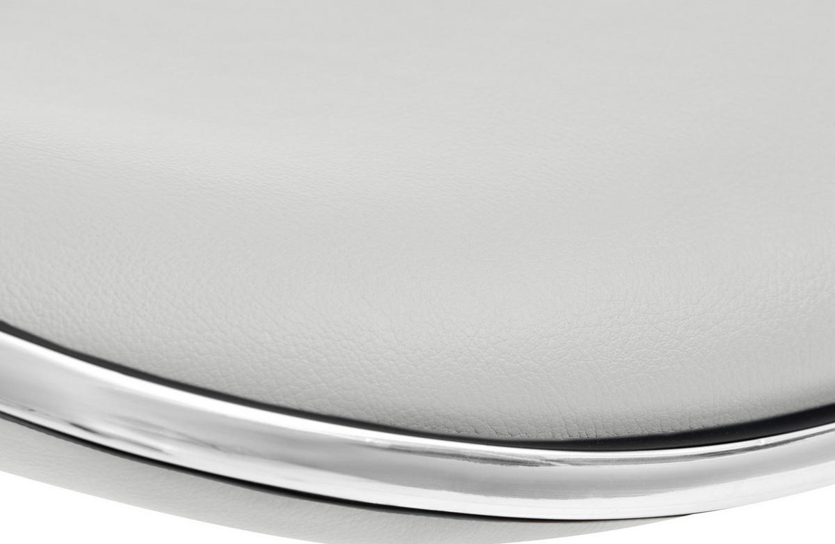 BARHOCKER Lederlook Weiß - Schwarz/Weiß, Textil/Metall (45/71/45cm) - CLP