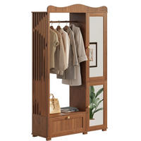 GARDEROBENSCHRANK 115,5/38,5/194,5 cm Nussbaum aus MDF mit Spiegel - Walnussfarben, Holzwerkstoff (115.5/194.5/38.5cm) - OKWISH