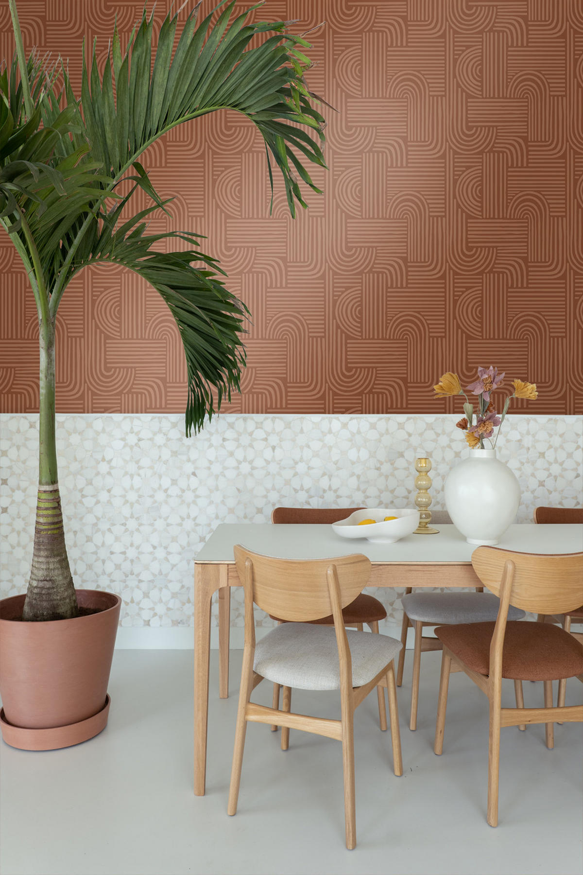 TAPETE 3D-Muster 53 cm x 10.05 m - Terracotta, Papier (53/1000cm) - ESTAhome