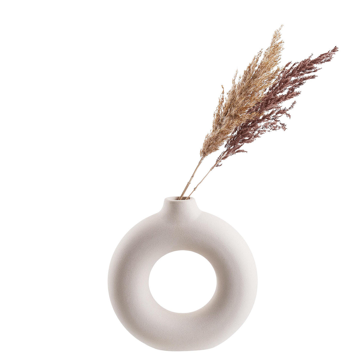 VASE (2er Set) Loop - Beige, Keramik (26cm) - Butlers