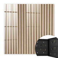 SCHLÜSSELBOX Schwarz 30x30 cm- Türöffnung nach rechts - beige Linien - Beige, Metall (30/30/5cm) - TULUP