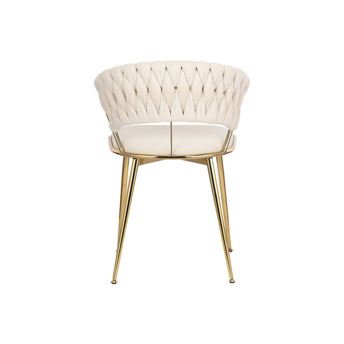 ESSZIMMERSTUHL 2er Set aus Samt, Beige - Beige, Metall (43.5/75/43.5cm)