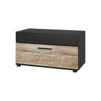 POLICE NA KNIHY Berno Černý/pískový dub - černá/Sonoma dub, kompozitní dřevo (70.8/38.9/35.3cm) - Vicco