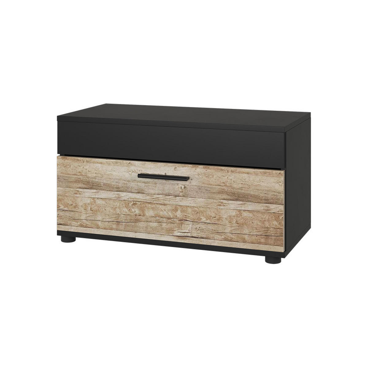 POLICE NA KNIHY Berno Černý/pískový dub - černá/Sonoma dub, kompozitní dřevo (70.8/38.9/35.3cm) - Vicco