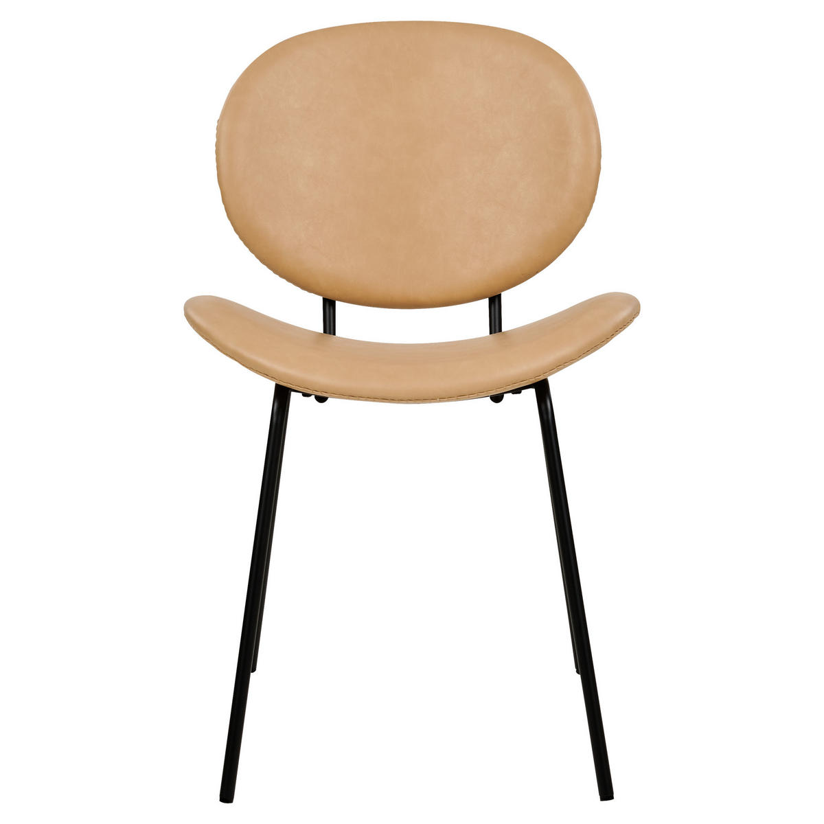 ÉTKEZŐSZÉK 2 darabos Szett Műbőr Bézs Luana - bézs, textil/fém (50/80/58cm) - Beliani