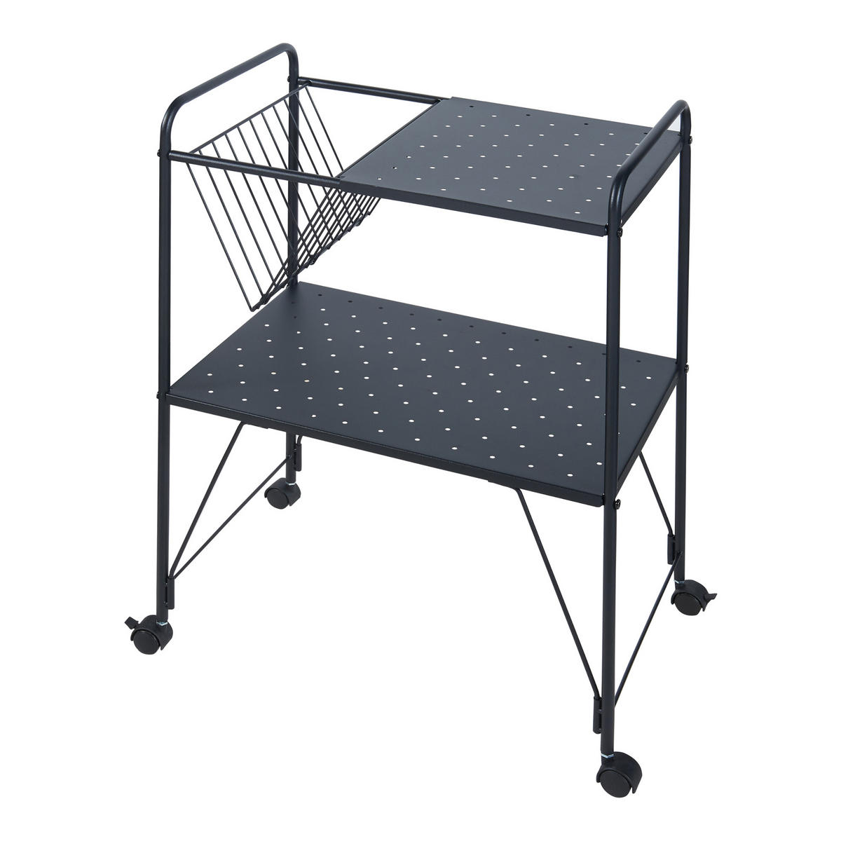 SERVIERWAGEN Austrheim - Schwarz, Kunststoff/Metall (50/73/33cm) - [en.casa]