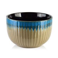 SCHALE Basic Nature Beige Blau 15.5/15.5/10.5 cm Keramik - Blau/Beige, Keramik (15.5cm) - Mondex