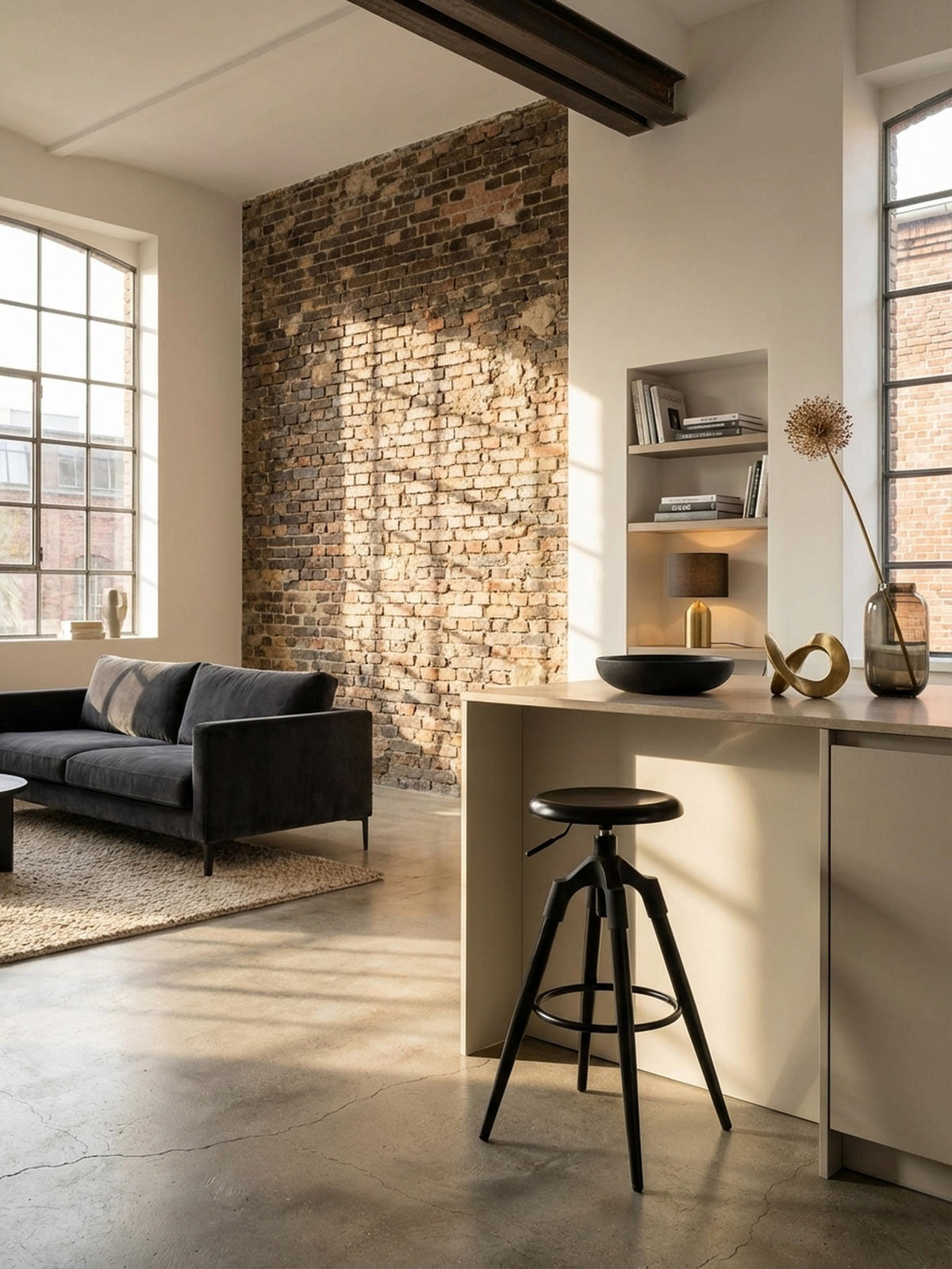 BARHOCKER Industrial Höhenverstellbar Drehbar Goldfarben TIBER, Schwarz 53x53x80 cm - Schwarz, Kunststoff/Metall (53/80/53cm) - KADIMA DESIGN