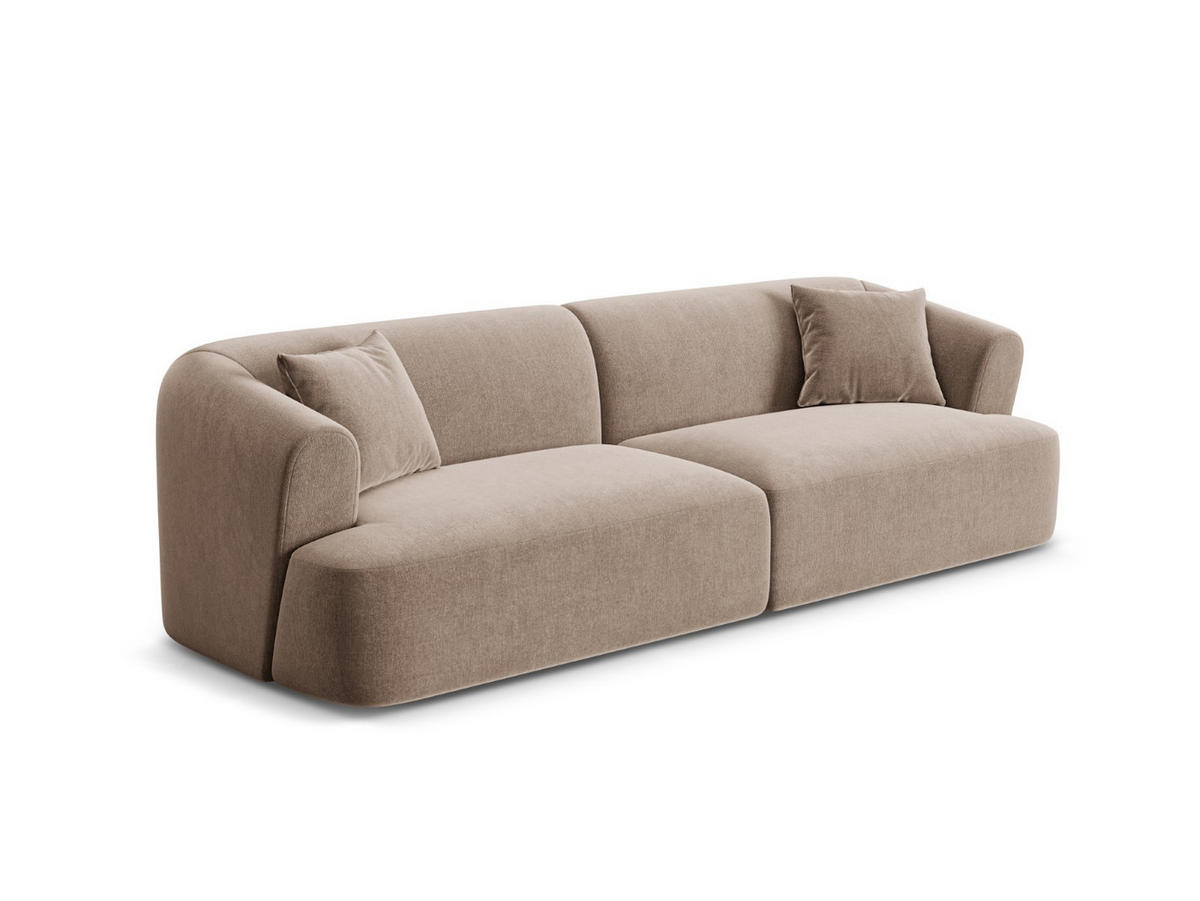 MODULARES-SOFA Campi aus Samt dunkelbeige 4 Sitzplätze - Mokka, Textil (90/70/255cm) - Cosmopolitan Design