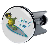 WASCHBECKENSTÖPSEL Take it easy - Grün, Kunststoff/Metall (4/7/7cm) - Sanilo