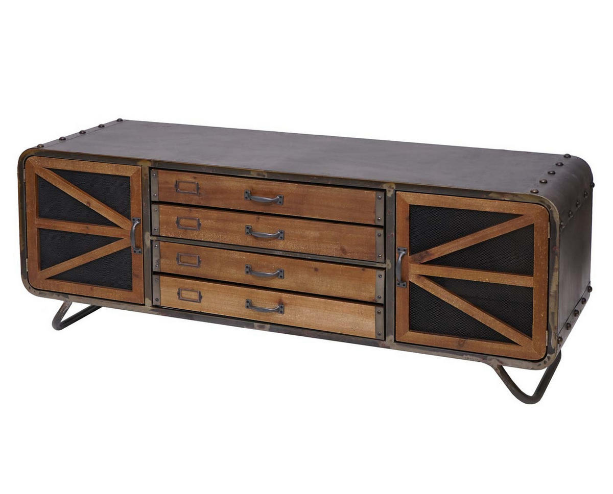 WOHNZIMMER-SET Braun, Schwarz 2er-Set - Schwarz/Braun, Holz (139/128/41cm) - MCW