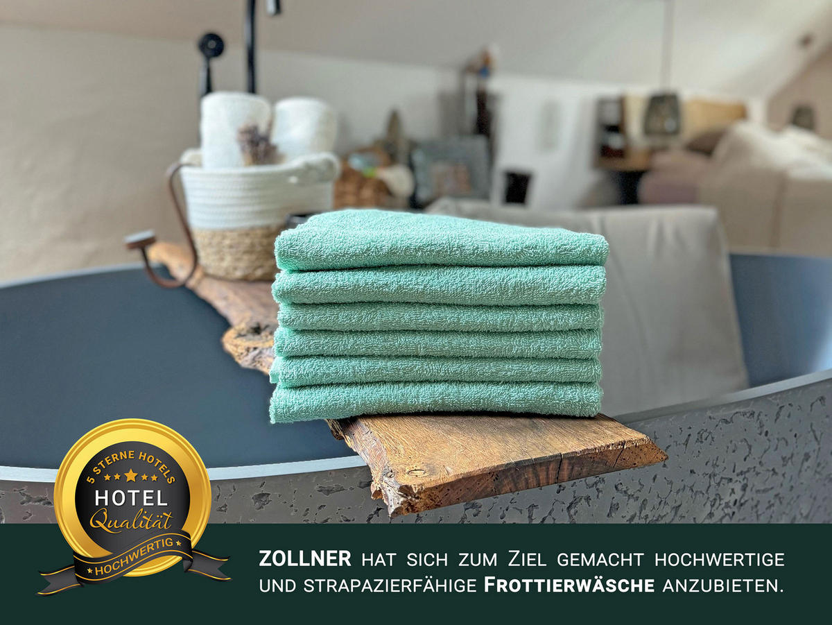 HANDTÜCHER, 10er-Set, 50x100 cm, 80% Baumwolle, 20% Polyester, Grün - Grün, Naturmaterialien (50/100cm) - Zollner