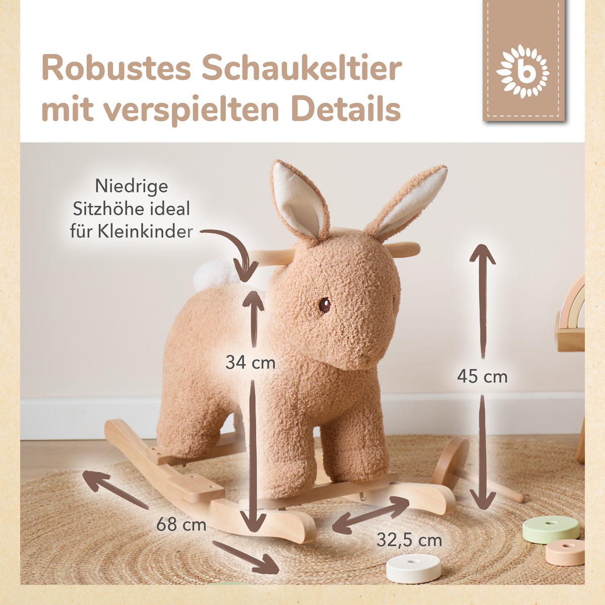 SCHAUKELTIER Plüsch Schaukelpferd - Braun, Textil (68/45/32cm) - Bieco Spielwaren