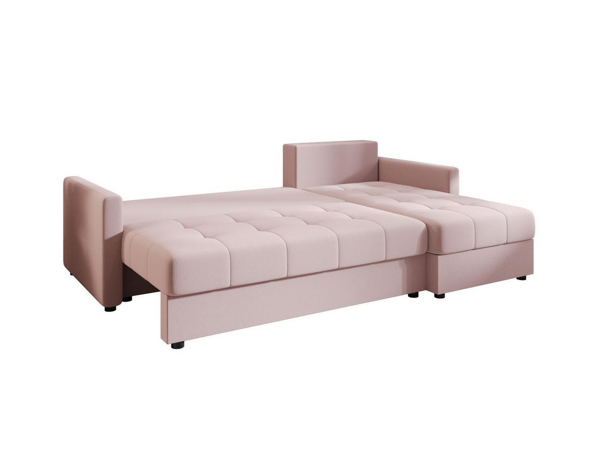 ECKSOFA MOS L BIS Cosmic 14 Rechts mit Schlaffunktion - Rosa, Textil (220/143cm) - Bedante