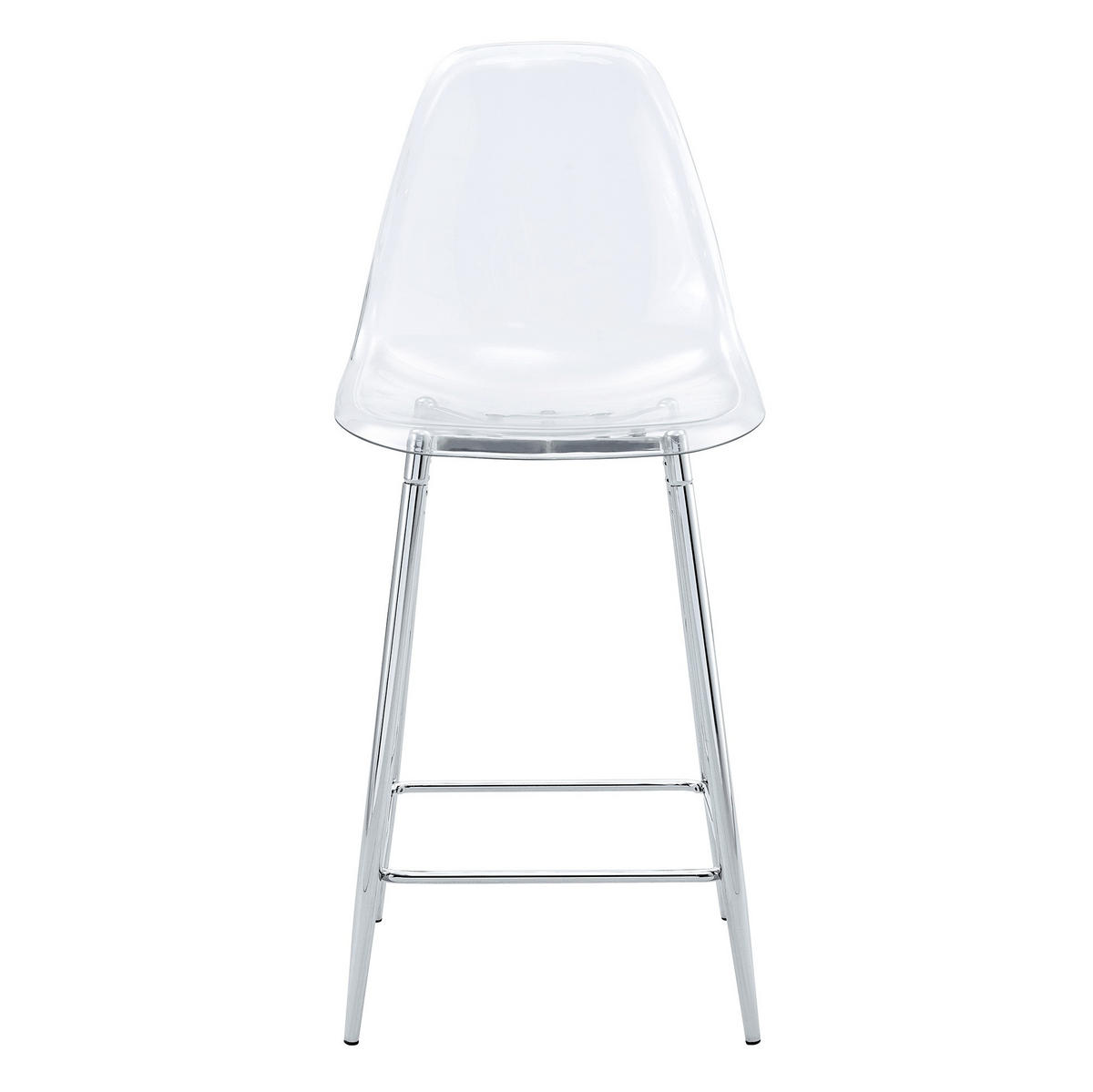 BARHOCKER 2er-Set transparent mit Metallgestell Silber - Silberfarben, Metall (45/102/51cm) - Meubliv