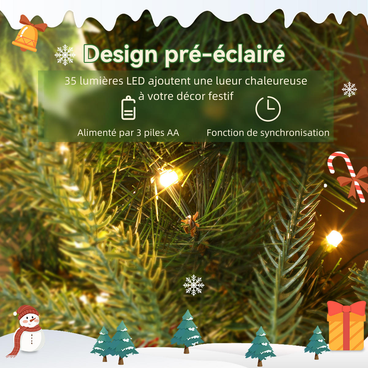 BELEUCHTETER Weihnachtskranz Grün 60.0/60.0/8.0 cm - Grün, Kunststoff (60cm)