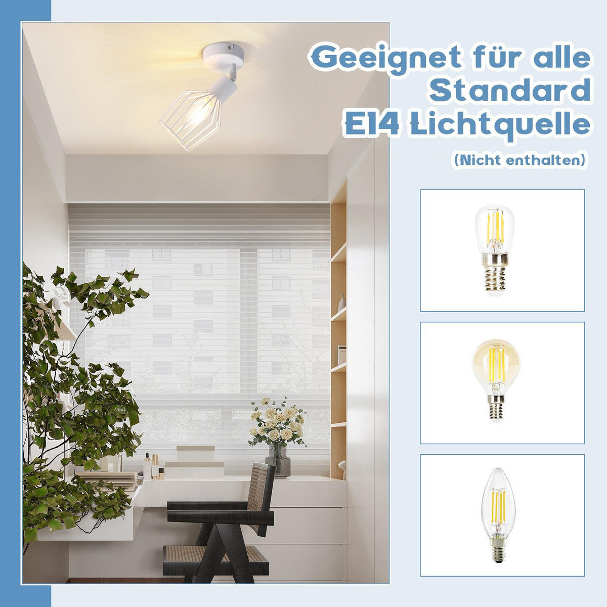 STRAHLER Franziska 1-flammig 8/10/10 cm - Weiß, Metall (8/10/10cm) - Nettlife