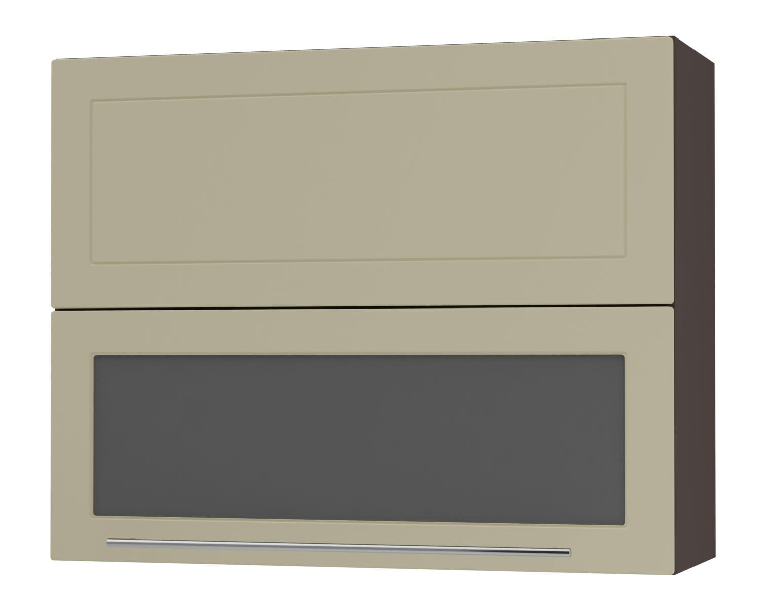 KÜCHENHÄNGESCHRANK Kvantum W8BS/90 Vanille Matt / Lava Matt 90 / 32,5 / 72cm - Dunkelgrau/Creme, Holz/Holzwerkstoff (90/72/32.5cm) - Feldmann-Wohnen