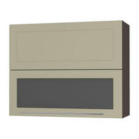 KÜCHENHÄNGESCHRANK Kvantum W8BS/90 Vanille Matt / Lava Matt 90 / 32,5 / 72cm - Dunkelgrau/Creme, Holz/Holzwerkstoff (90/72/32.5cm) - Feldmann-Wohnen